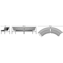 Palissade Dining Park Bench In/In 2er Set