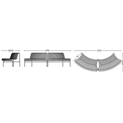 Palissade Dining Park Bench Out/Out 2er Set