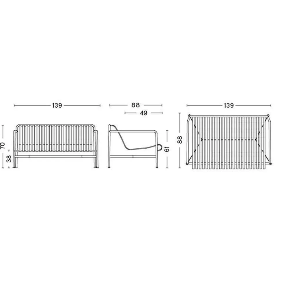 Palissade Outdoor Lounge Sofa Feuerverzinkt