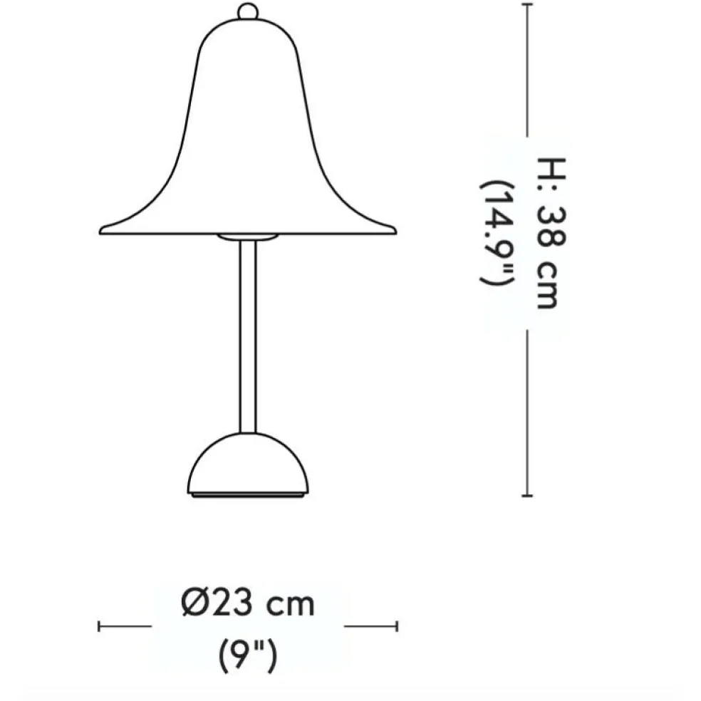 Pantop Tischleuchte Ø23cm Gestell silber