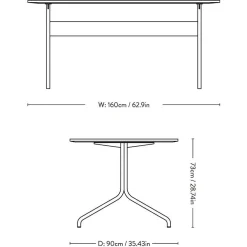Pavilion AV18 Schreibtisch 90x160cm Gestell chrom