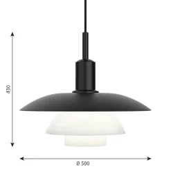 PH 5/5 Pendelleuchte Opalglas und Metall