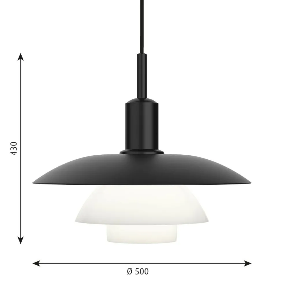 PH 5/5 Pendelleuchte Opalglas und Metall