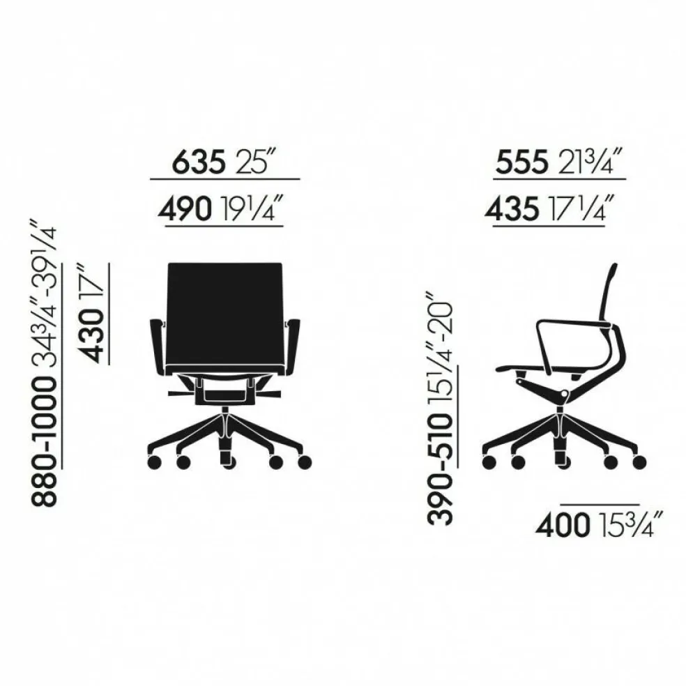 Physix Bürostuhl Gestell poliert