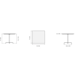 Pico Gartentisch Gestell 4-Stern 70x70cm