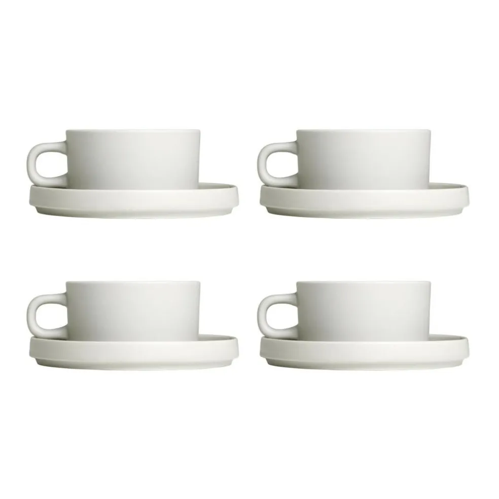 Pilar Teetasse mit Untertasse 4er Set