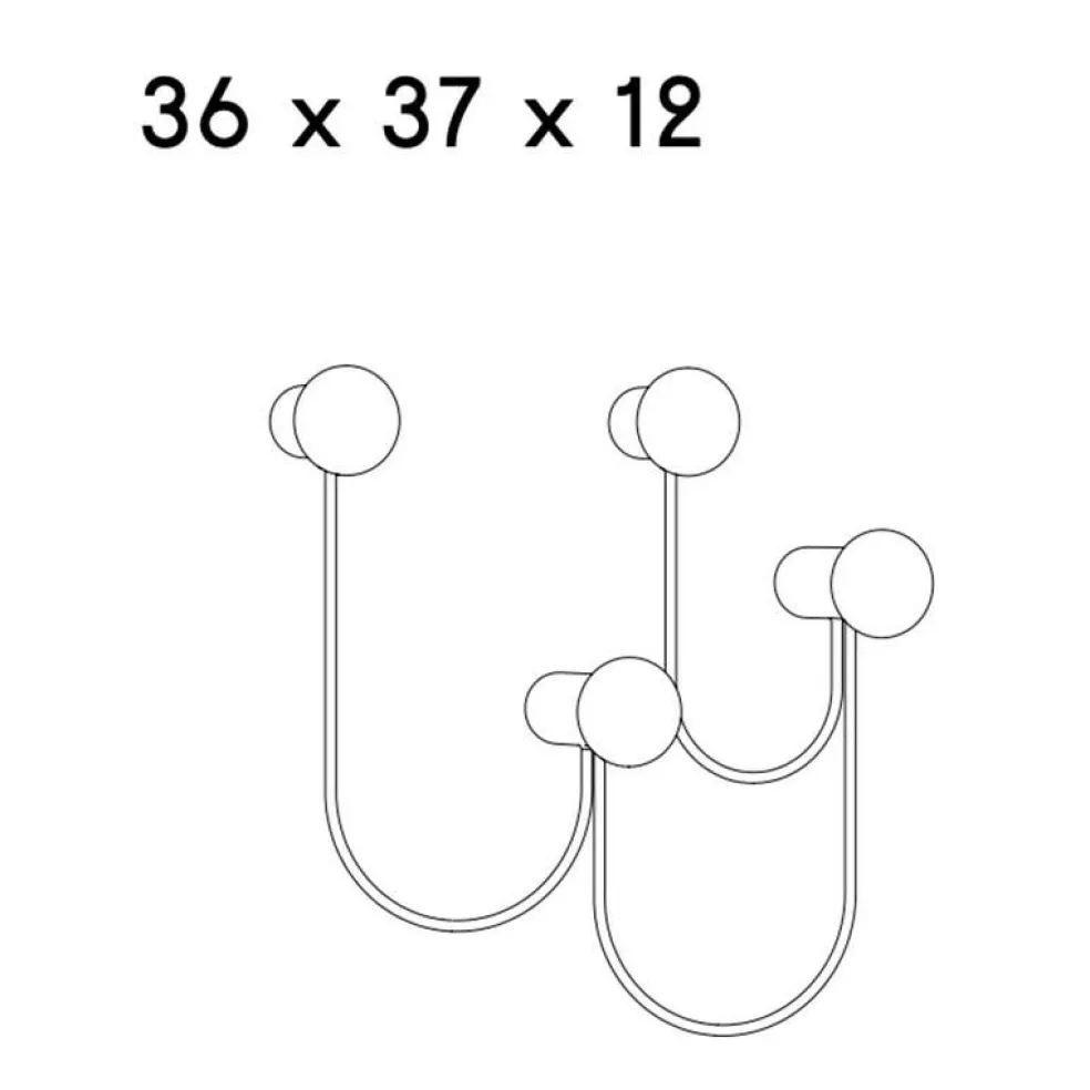 Pina Wandgarderobe mit 4 Haken