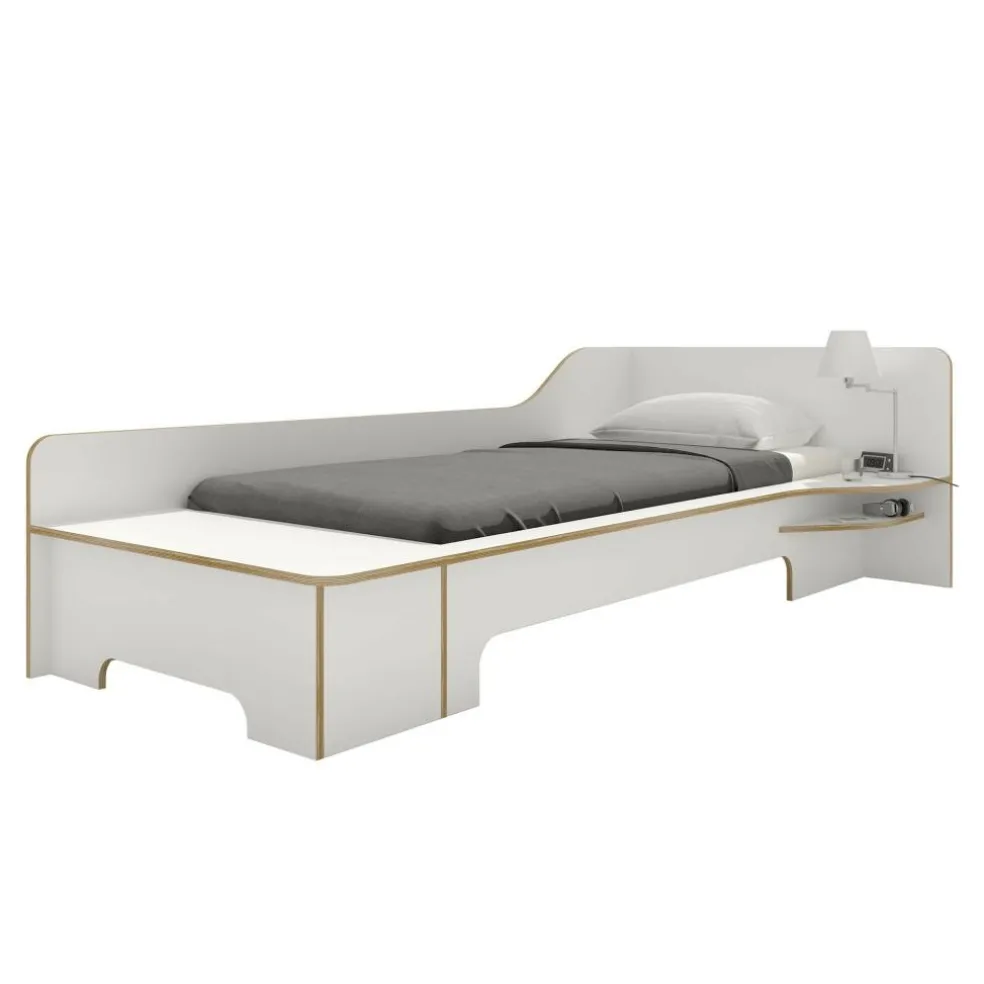 Plane Einzelbett mit Bettkasten rechts 90x200cm