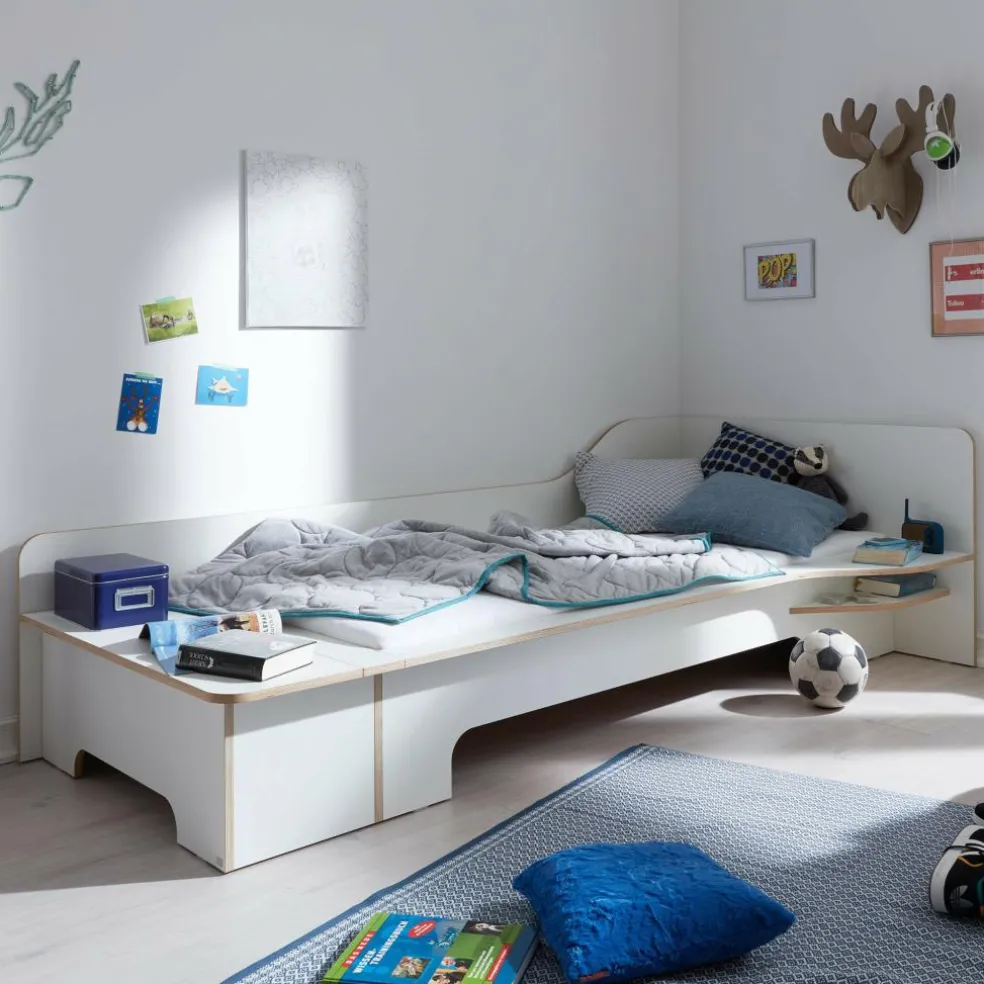 Plane Einzelbett mit Bettkasten rechts 90x200cm