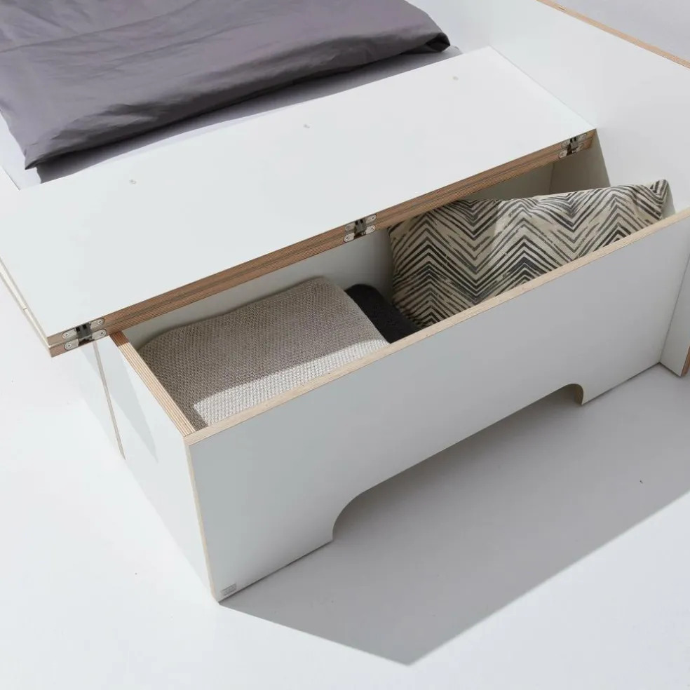 Plane Einzelbett mit Bettkasten rechts 90x200cm