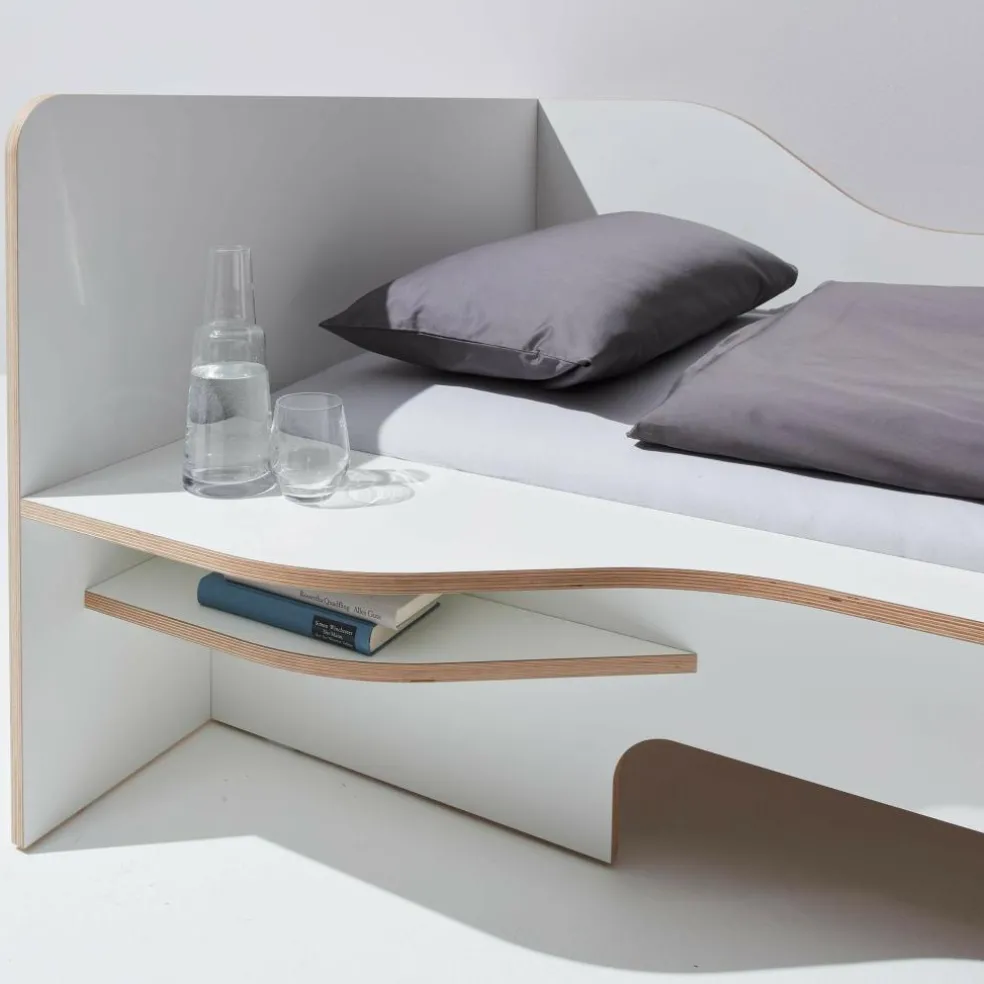 Plane Einzelbett mit Bettkasten rechts 90x200cm