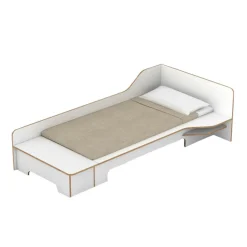 Plane Einzelbett mit Bettkasten rechts 90x200cm