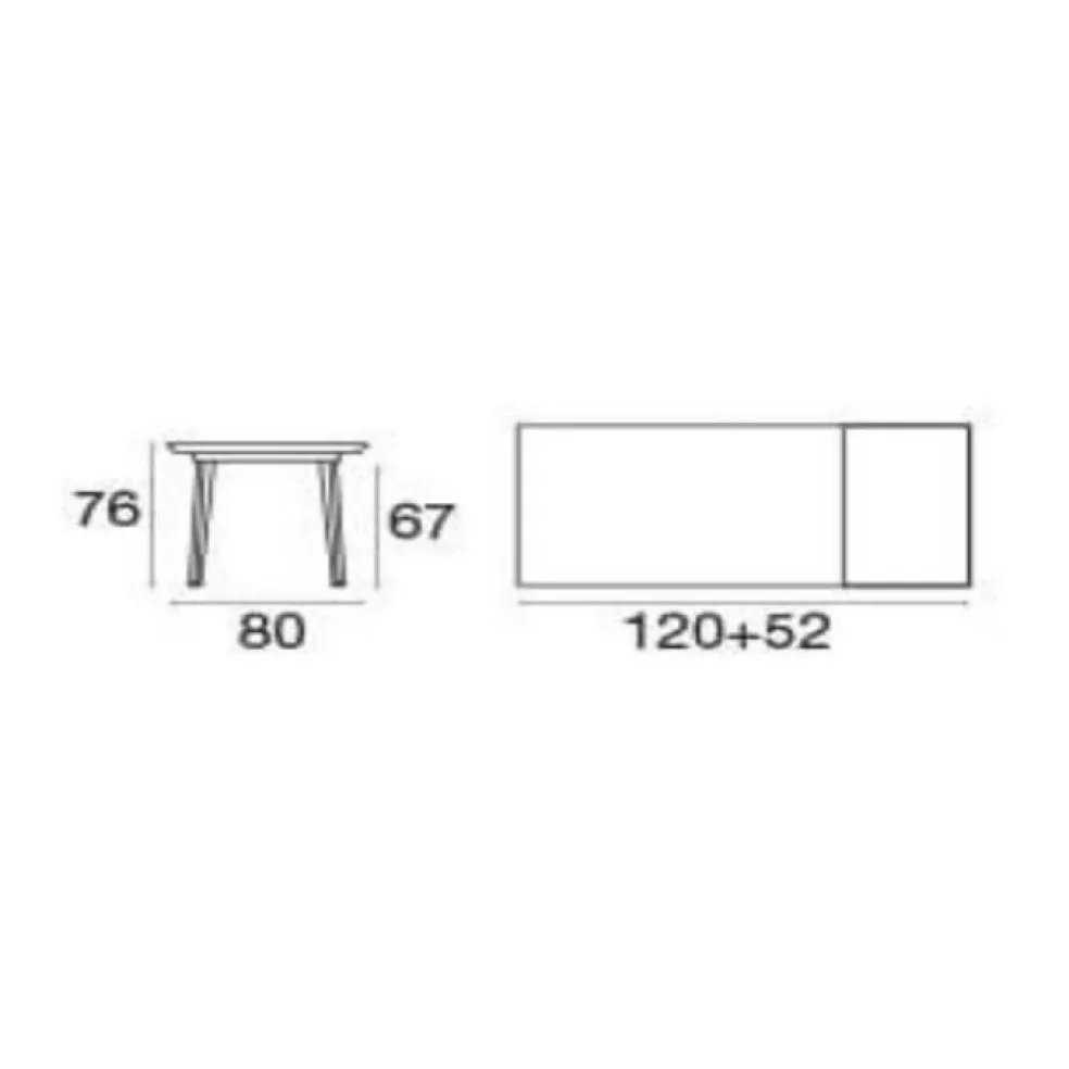 Plus4 Balcony Gartentisch ausziehbar 120x80cm