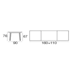 Plus4 Gartentisch ausziehbar 160x90cm