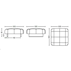 Quilton Lift Ottomane Gestell Nussbaum
