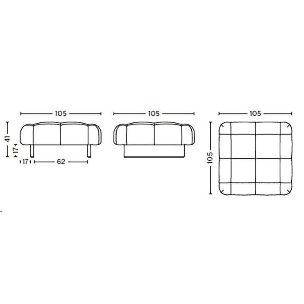 Quilton Lift Ottomane Gestell Nussbaum