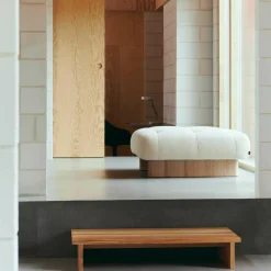 Quilton Lift Ottomane Leder Eiche