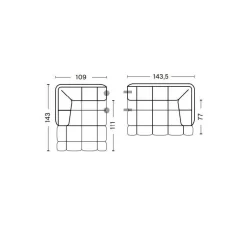 Quilton 3-Sitzer Sofa 252,5x143x72cm