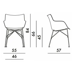 Q/Wood Armlehnstuhl 55x84x57cm