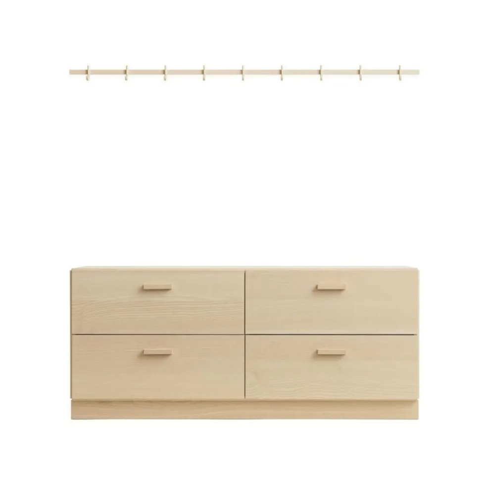 Relief Kommode niedrig mit Sockel 123x46,6cm