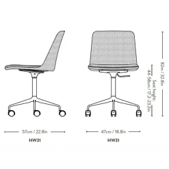 Rely HW31 Bürodrehstuhl Gestell poliert
