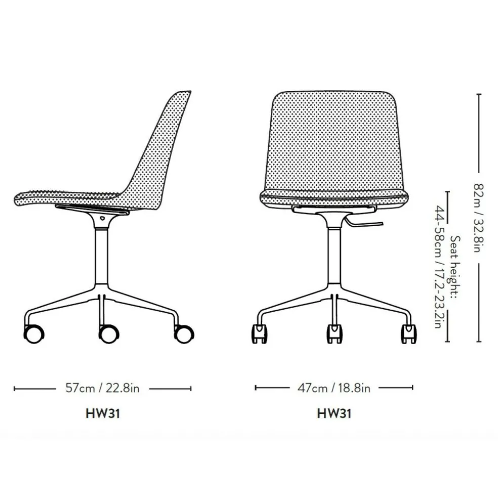 Rely HW31 Bürodrehstuhl Gestell poliert