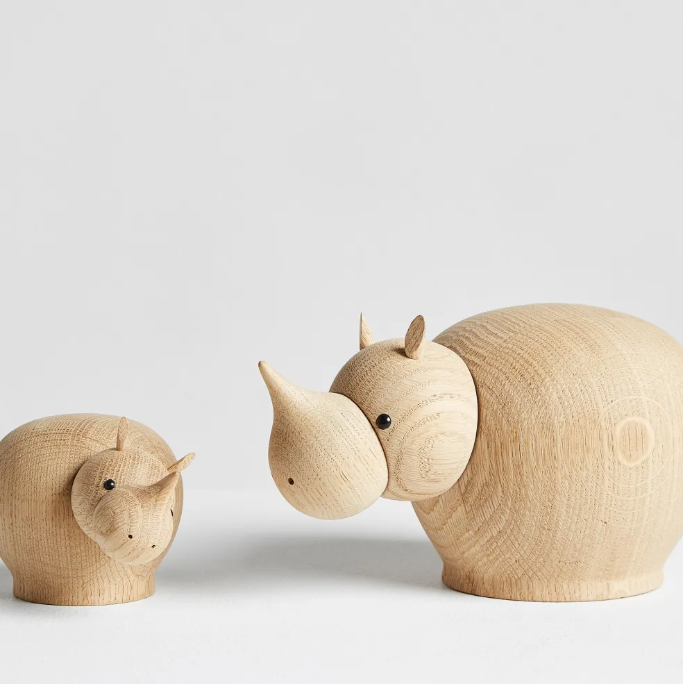 Rina Rhinoceros Holzfigur
