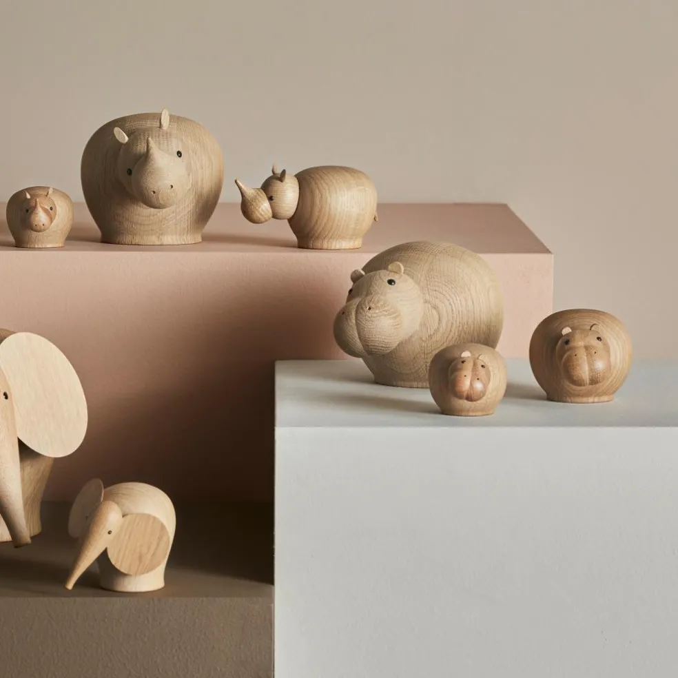 Rina Rhinoceros Holzfigur