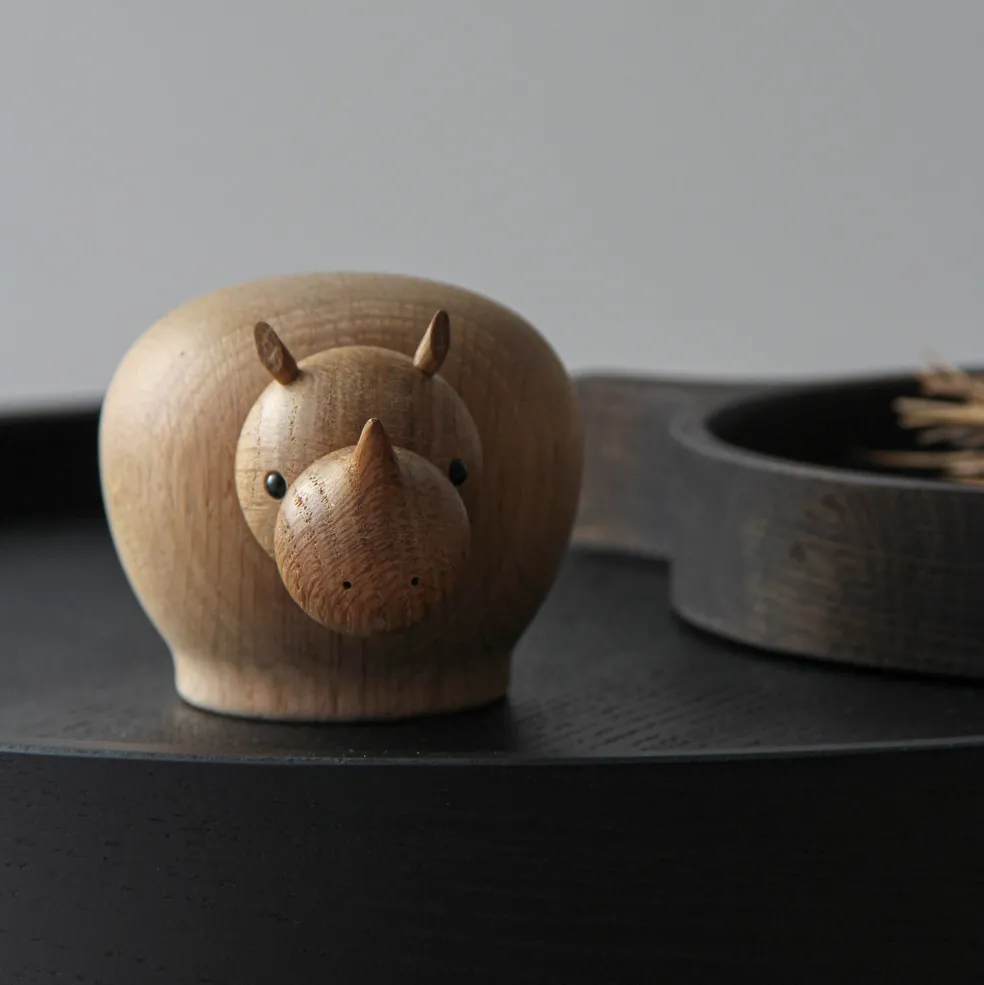 Rina Rhinoceros Holzfigur