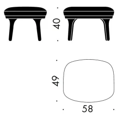 Ro™ JH11 Fußhocker Stoff Füße aus Aluminium
