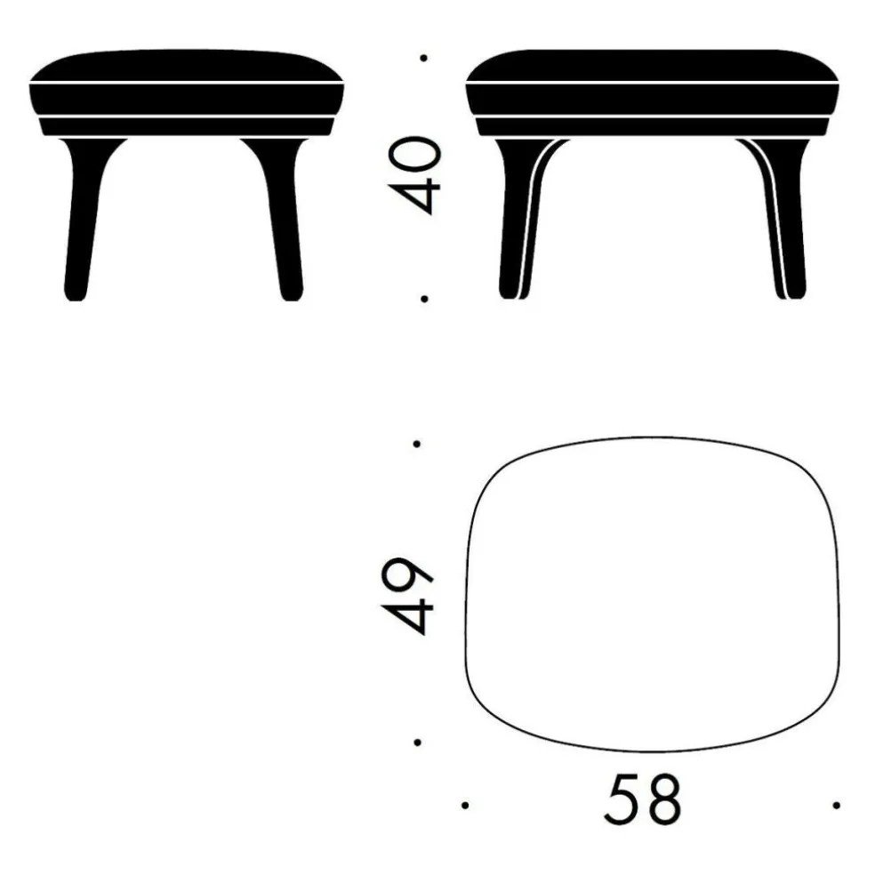 Ro™ JH11 Fußhocker Stoff Füße aus Aluminium