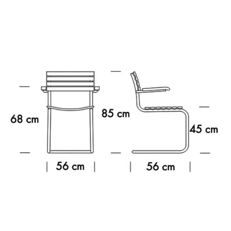 S 40 F Freischwinger Gartenarmlehnstuhl