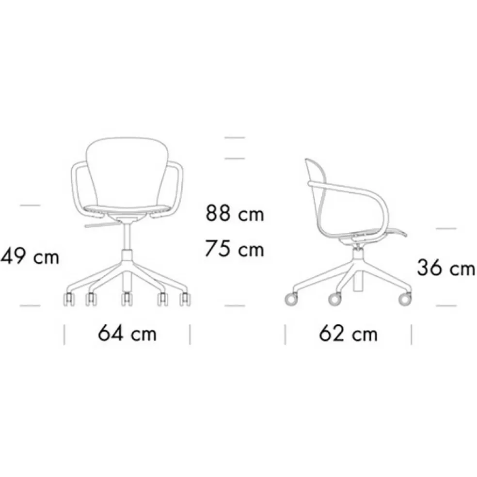S 220 FDRW Drehstuhl mit Rollen