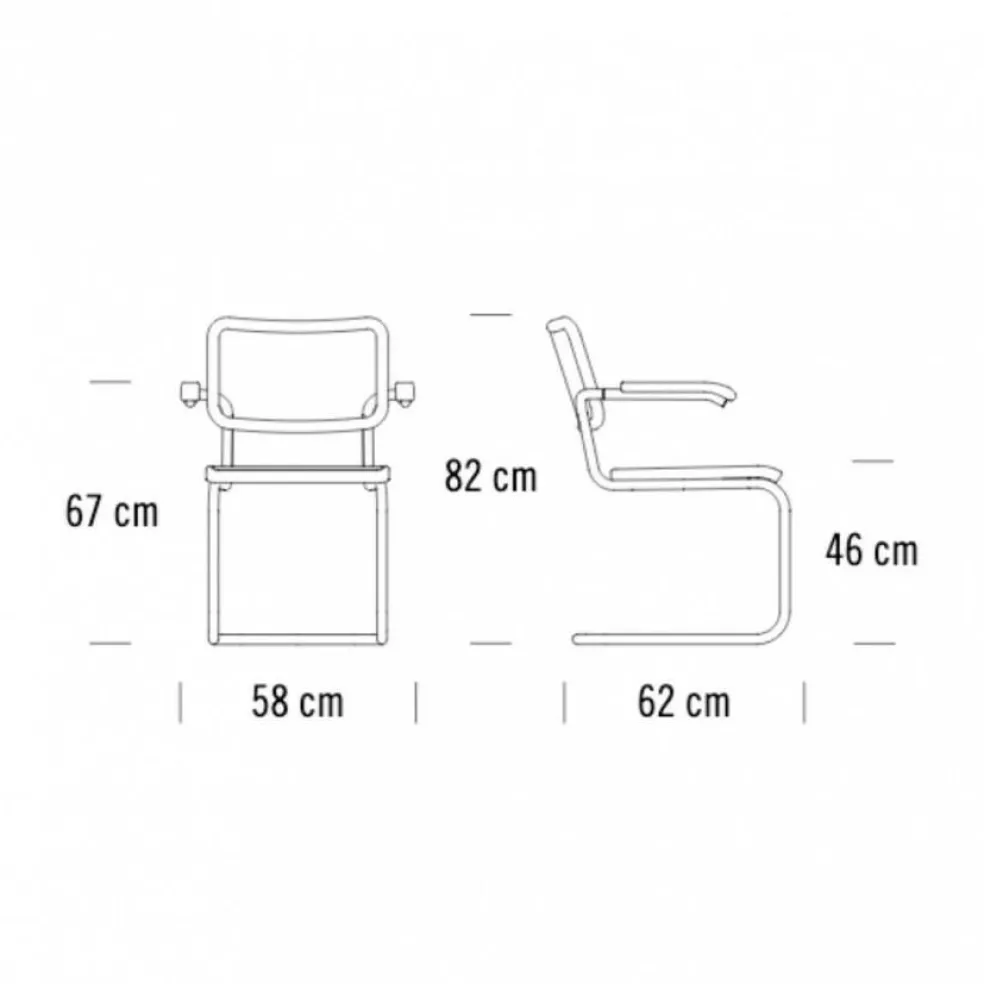 S 64 N Pure Materials Freischwinger Armlehnstuhl Esche