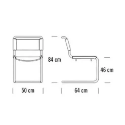 S 33 Pure Materials Freischwinger Stuhl Büffelleder