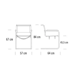 S 34 Pure Materials Freischwinger Armlehnstuhl