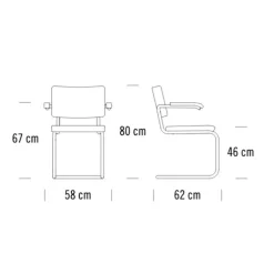 S 64 PV Pure Materials Freischwinger Armlehnstuhl Eiche