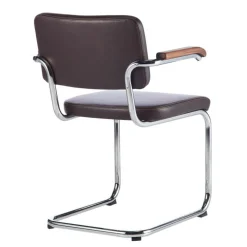 S 64 PV Pure Materials Freischwinger Armlehnstuhl Nussbaum