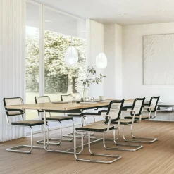 S 64 V Freischwinger Armlehnstuhl mit Rohrgeflecht