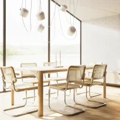 S 32 V Freischwinger Stuhl mit Rohrgeflecht 4er Set