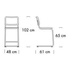 S 32 VHT Barhocker mit Rohrgeflecht 65cm
