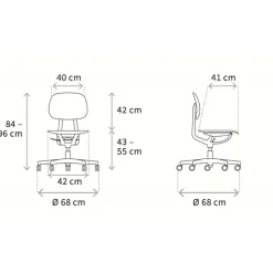 S2 Bürostuhl mit Rollen