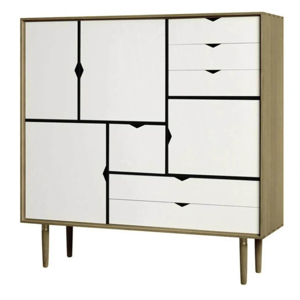 S3 Highboard Fronten weiß