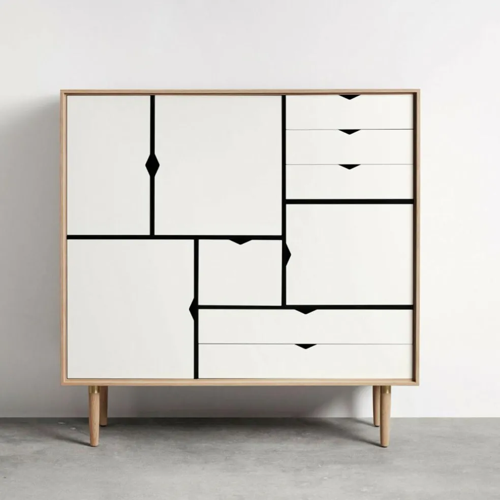 S3 Highboard Fronten weiß