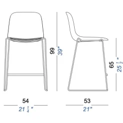 Seela S320 Barhocker Sitzfläche Stoff H65cm