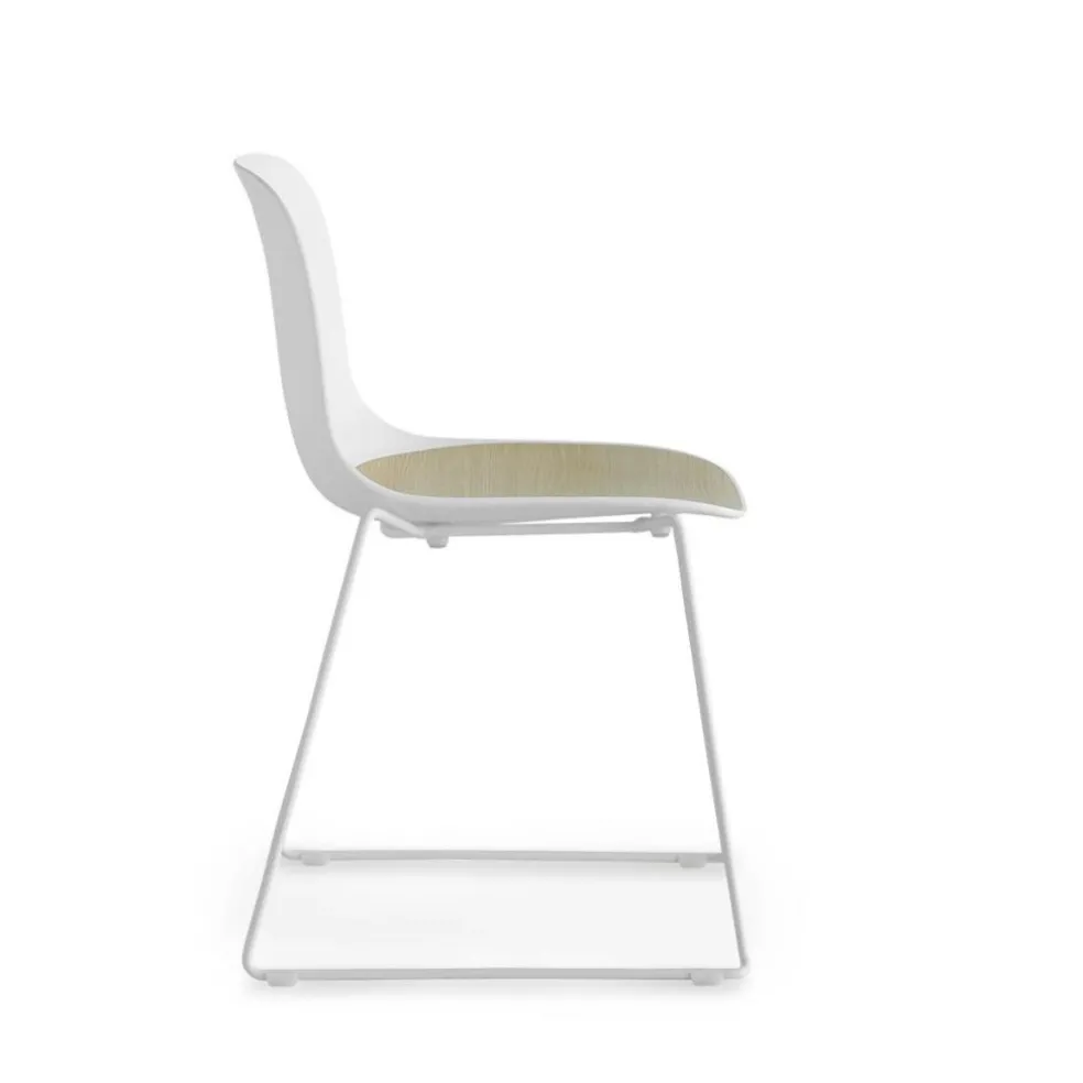 Seela S310 Stuhl Kufengestell Weiß