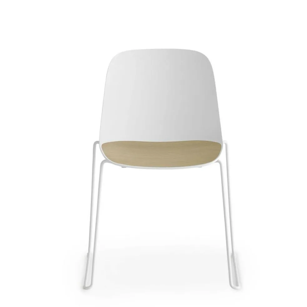 Seela S310 Stuhl Kufengestell Weiß