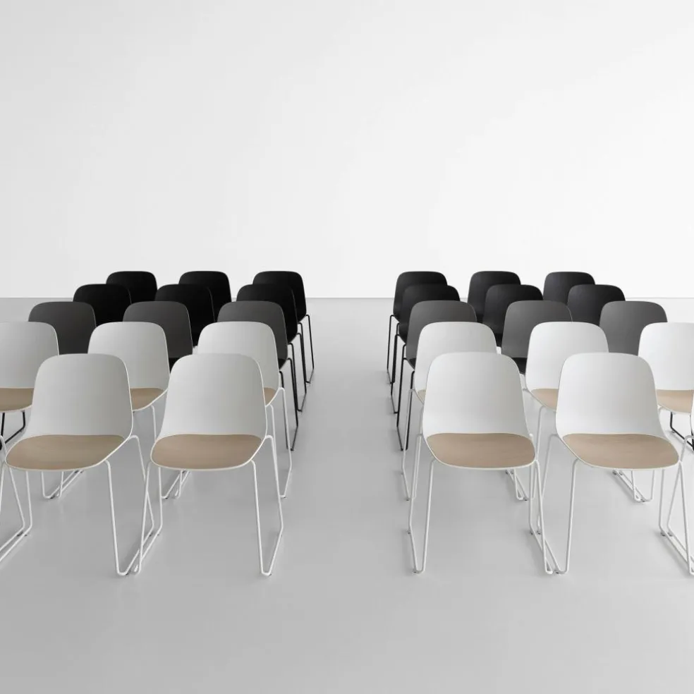 Seela S310 Stuhl Kufengestell Weiß