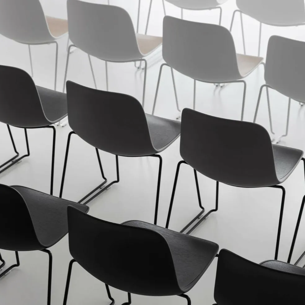 Seela S310 Stuhl Kufengestell Weiß