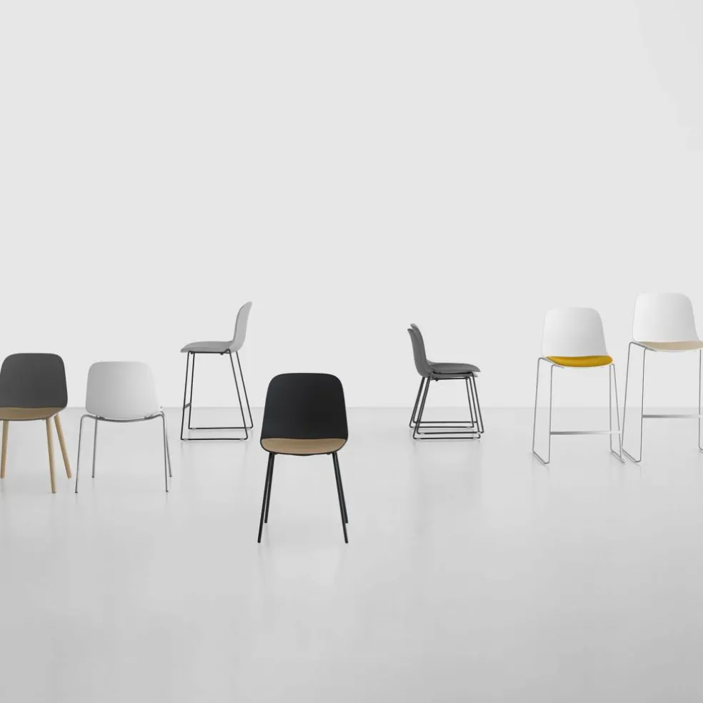 Seela S310 Stuhl Kufengestell Weiß